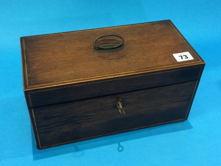 A mahogany tea caddy - Image 2 of 6