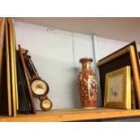 Prints, Oriental vase and a barometer