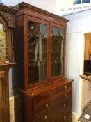 A 19th century mahogany secretaire bookcase, with