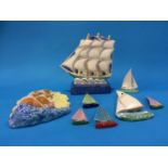 A Beswick Galleon wall plaque, number 7714, a Pool