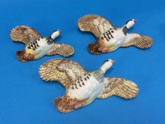 A set of three Beswick graduated Partridges, numbe