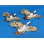 A set of three Beswick graduated Partridges, numbe