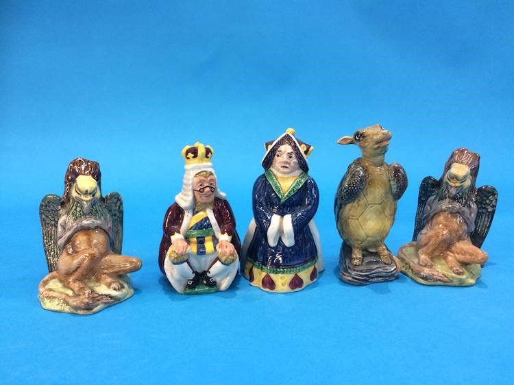 A Beswick Alice series 'Queen of Hearts', 'King of Hearts', 'Mock Turtle', and two 'Gryphons' (5) - Image 2 of 4