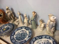 Seven Lladro figures, various