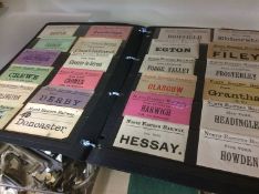 Collection of vintage railway luggage labels; North Yorkshire and North East