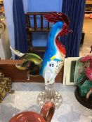 A Murano style glass Cockerel