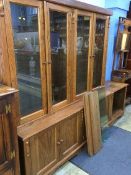 An oak four door bookcase