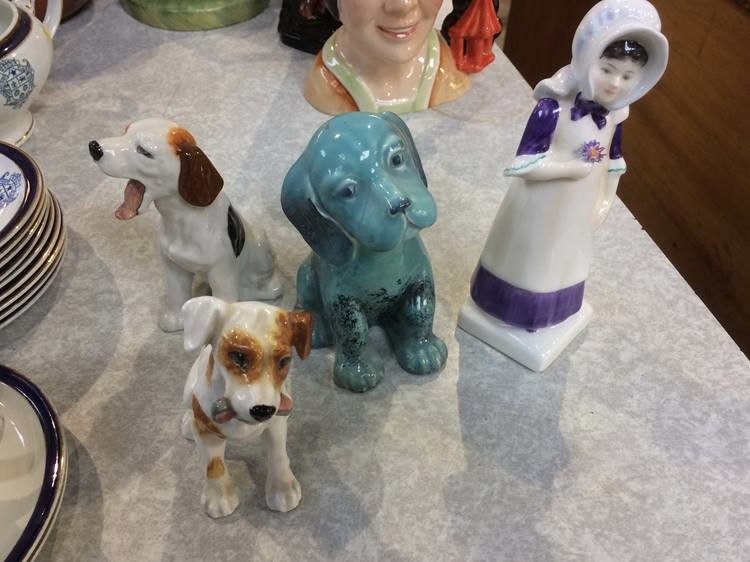 Two Royal Doulton dog figures etc.