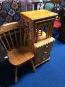 Pine bedside drawers, nest of tables etc.