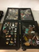 Four trays of assorted jewellery