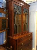 A 19th century mahogany secretaire bookcase, with glazed top and fitted drawer