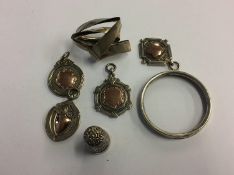 Various silver fobs etc.