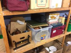 Shelf of assorted including board games