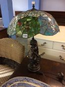 Table lamp with Tiffany style shade