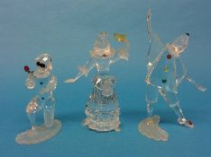 A set of three Swarovski figures 'Columbia', 'Harlequin' and 'Pierrot' (3)