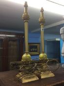 Pair of gilt table lamps