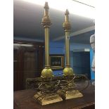 Pair of gilt table lamps