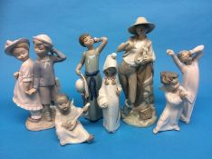 Seven various Lladro figures