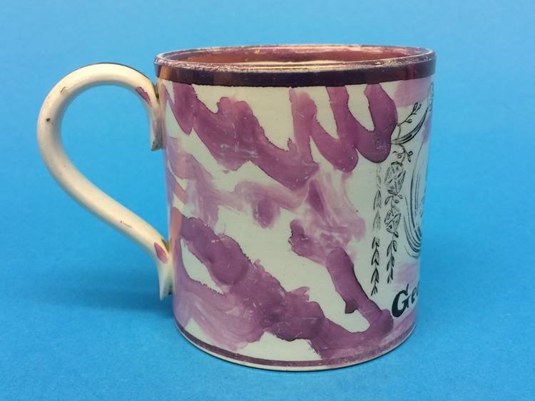 A 19th century Sunderland tankard, dedicated to 'George Chandler' and another 'Mariners Arms' - Image 5 of 8