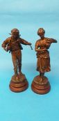 A pair of spelter figures