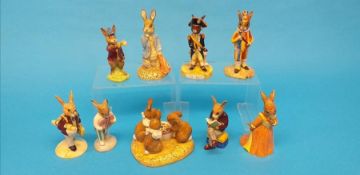 Nine various Royal Doulton 'Bunnykins' figures