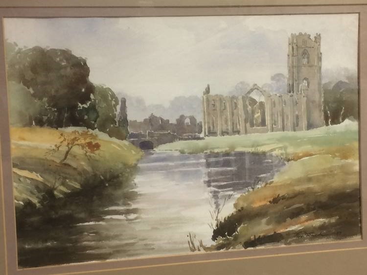 Watercolour, Tom Finch, 'Fountains Abbey'