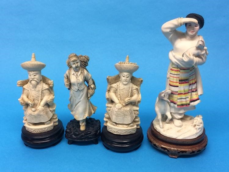 Four Oriental resin figures - Image 2 of 2