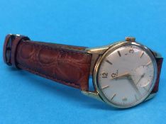 A gents 9ct wristwatch, the dial signed Omega