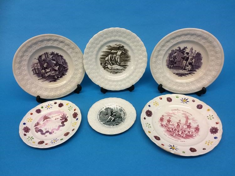 Six various Victorian transfer printed plates, some Stockton Ware - Image 2 of 5