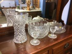 Quantity of cut glassware