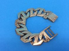 A large gents bracelet, stamped 375, 155 grams