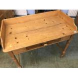 A pine single drawer washstand, 90cm wide