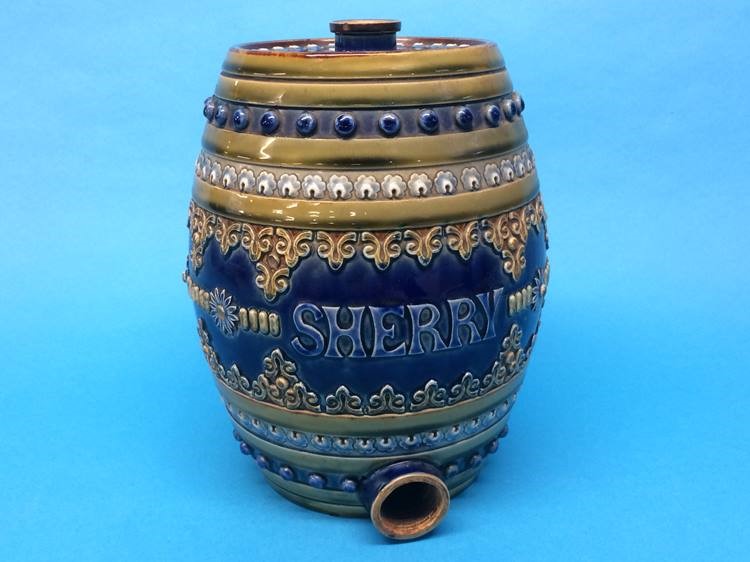 A Doulton Lambeth stoneware 'Sherry' barrel