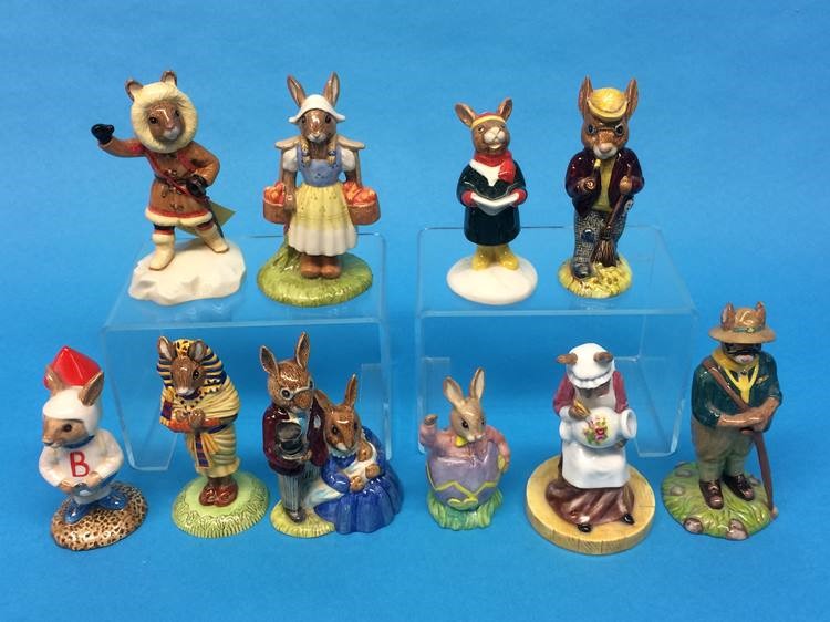 Ten various Royal Doulton 'Bunnykins' figures