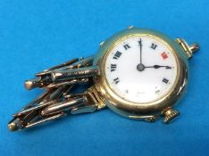 A ladies gold wristwatch, the movement and case signed Rolex