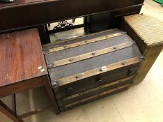 Lloyd Loom linen box, dome top trunk etc.