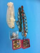 Assorted costume and silver jewellery, together in one box