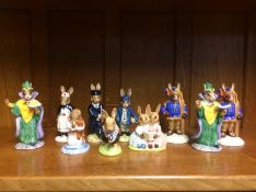 Ten various Royal Doulton 'Bunnykins' figures (boxed)