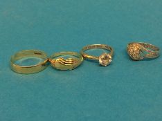 Four various costume jewellery rings