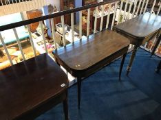 Three 19th century mahogany fold over tea tables