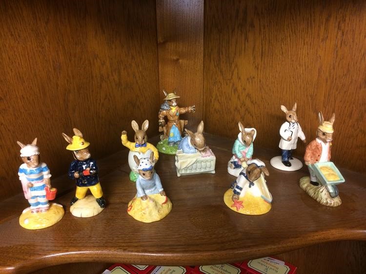 Ten various Royal Doulton 'Bunnykins' figures (boxed)