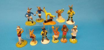 Eleven Royal Doulton Bunnykins 'Sporting figures'