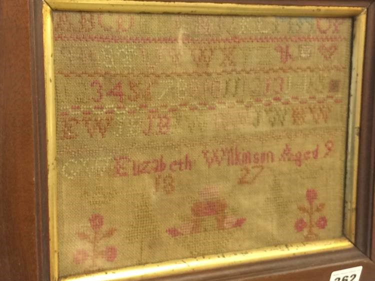 A mahogany framed sampler, Elizabeth Wilkinson, aged 9, 1827 - Image 2 of 3