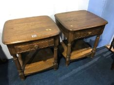 A pair of Ercol bedside drawers, 42cm wide