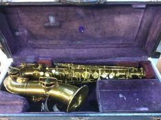 A Martin saxophone in fitted case