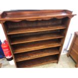 A mahogany open bookcase, 122cm wide and 132cm high