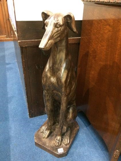 Model of a seated lurcher - Image 2 of 2