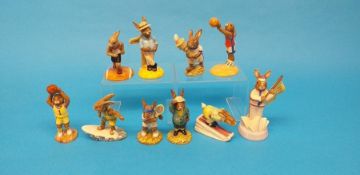 Ten Royal Doulton 'Bunnykins' sporting figures