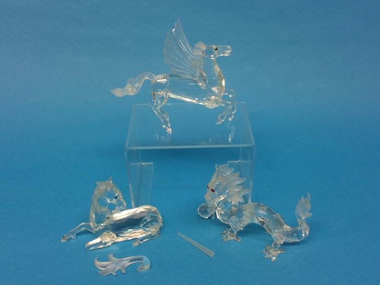 A Swarovski 'Pegasus', 'Unicorn', and 'Dragon' (boxed)
