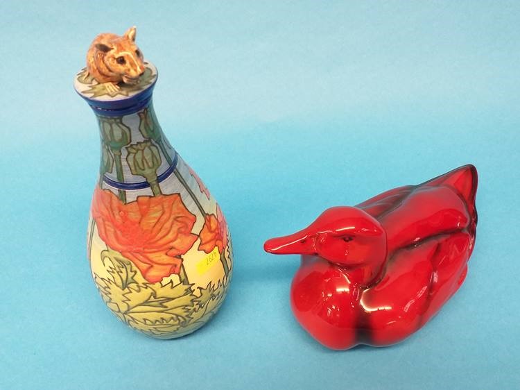 A Royal Doulton flambé duck and a Dennis Chinaworks vase and cover - Image 2 of 2